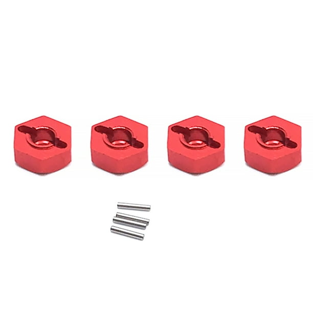 Vogacara Paquete de 4 acopladores hexagonales de 12mm, Control remoto, modelo de coche, piezas de mejora, suministros de repuesto para Wltoys 12428 12423 Kits de construcción modelo Rojo Vogacara FN010006-02