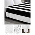 thumbnail image 5 of Full Size Flat Sheet Only, Black Striped Soft Brushed Microfiber Bed Sheets, Modern Farmhouse Black and White Stripes Hotel Quality Breathable Bedding Top Sheet, Easy Care, 81"x96", 5 of 9