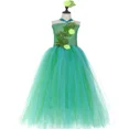 thumbnail image 4 of Vestido de tutú de hada de jardín verde con flores, hojas, hadas, temática de jungla, vestido de desfile para niñas, vestido de fiesta de cumpleaños, disfraz de Halloween, 4 of 5