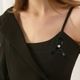 thumbnail image 2 of Black Ribbon Pins Melanoma Skin Cancer Awareness Pins Black Enamel Ribbon Brooch Badges Funeral Memorial Pin, 2 of 8