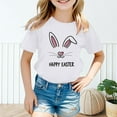thumbnail image 2 of Girls T Shirts Kids Girls Summer Rabbit Print T Shirt Child Cute Easter Short Sleeve Tee Top Boys T Shirts White 6 Years-7 Years, 2 of 4