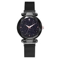 thumbnail image 2 of Reloj de pulsera magnético de aleación de cuarzo de moda para niños y niñas casuales - Reloj de cielo nocturno estrellado de edición negra, 2 of 5