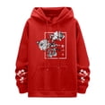 thumbnail image 3 of MHFRRA Sudadera con Capucha y Estampado Floral para Hombre, Informal, con Cordón y Manga Larga Rojo, 3 of 4