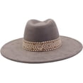 thumbnail image 5 of Fedora Hat for Women Wide Brim Mens Fedora Hats Classic Dress Hats Panama Hat with Band, 5 of 6