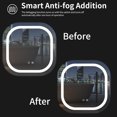 thumbnail image 4 of OUSIMY 24"" x 24"" LED Bathroom Mirror, 3 Colors Temperature & Dimmable Wall Mirror, Backlit + Front Lit, Anti-Fog Lighted Vanity Mirror, Memory Waterproof Lighted Bathroom Mirrors, White, 4 of 8