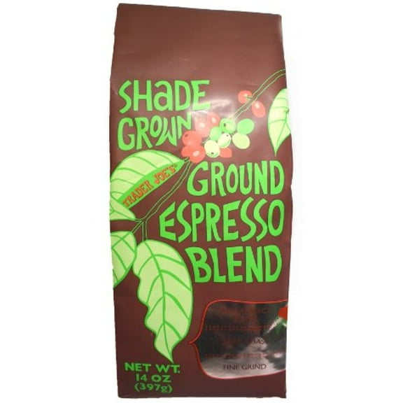 Tj Shade Grown Ground Espresso Blend 100% Arabica Beans Dark Roast Fine Grind