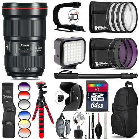 Image of Canon 16-35mm 2.8L III USM Lens - Video Kit + Color Filter - 64GB Accessory Kit