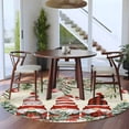 thumbnail image 5 of Beige Christmas Round Rug 5ft Washable Circle Kitchen Rugs Non Slip Gnomes Xmas Tree Poinsettia Eucalyptus Large Area Rug Indoor Floor Carpet for Bedroom Living Room Home Office Dining Room Nursery, 5 of 8