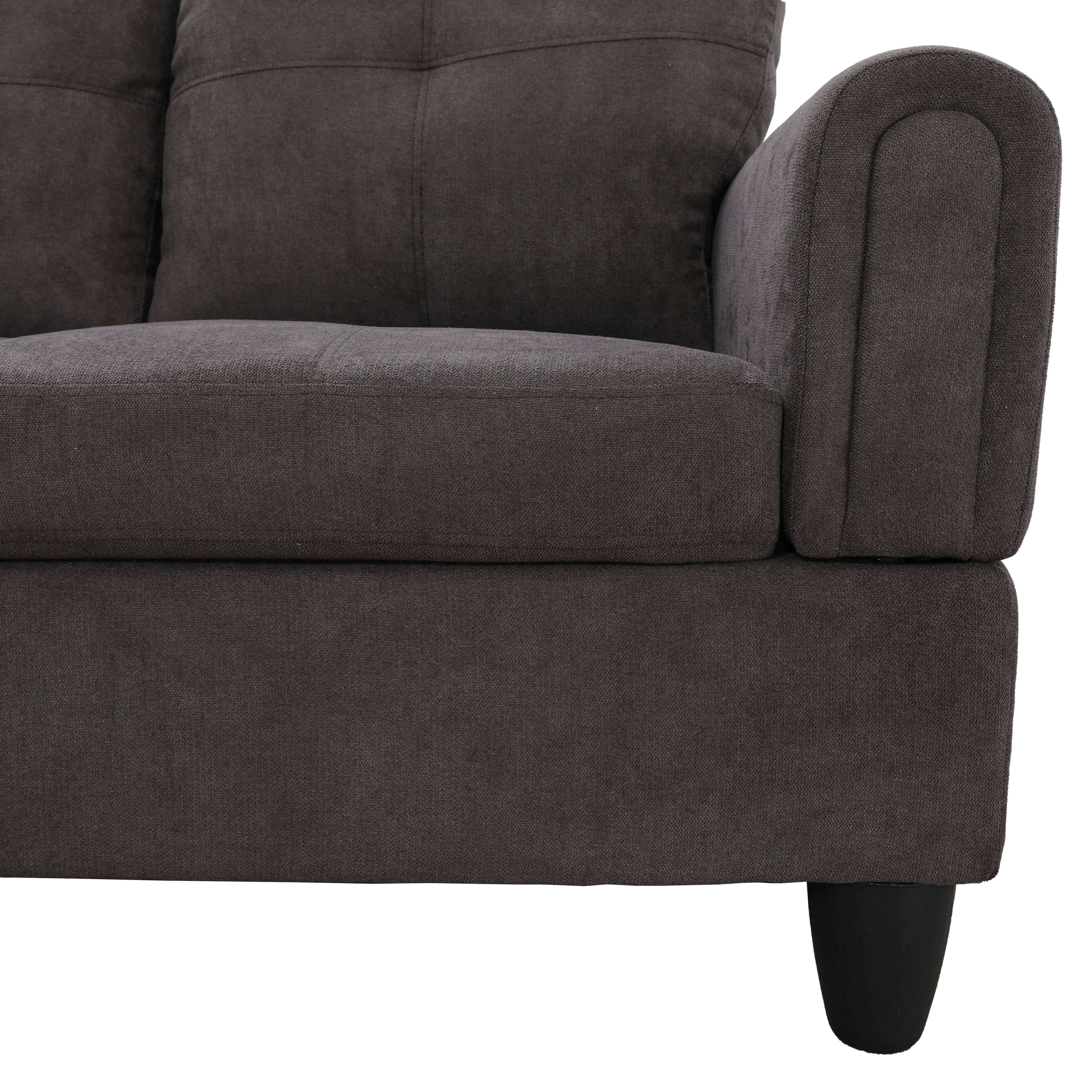 MAYEERTY 97" Dark Brown Modern Fluffy 3-Piece Couch Rich Plush Tone Warm Living Room