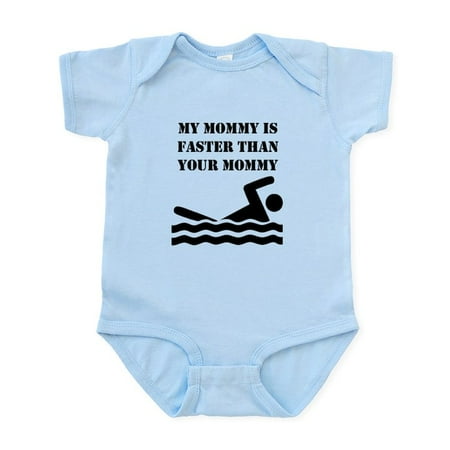 

CafePress - My Mommy Is Faster Than Your Mommy Body Suit - Baby Light Bodysuit Size Newborn - 24 Months