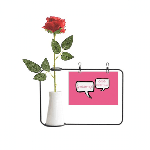 Daily Language Chat Good Morning Artificial Rose Flower Hanging Vases Decoration Bottle