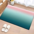 thumbnail image 2 of Pink Turquoise Ombre Bathroom Mat 2x3 FT, Non Slip Small Kitchen Mat, Teal Modern Geometric Striped Abstract Art Washable Soft Backed Front Door Throw Rug Indoor Outdoor Doormat for Entryway Sink, 2 of 9