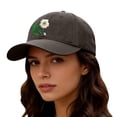 thumbnail image 5 of Lumistal Washed-Cotton Baseball Cap for Women Vintage Adjustable Dad Hats Unstructured Embroidered Flower Baseball Cap Gift for Men Women Coffee One Size, 5 of 5