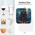 thumbnail image 7 of Bingfone Vintage Starry Sky Moon Wolf Leader Leather Drinks Coasters with Set of 6,Suitable for Home Kitchen,Coffee Cup Coasters Home Gift, 7 of 7