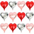 thumbnail image 1 of Paquete de globos Aikitub en forma de corazón rojo, oro rosa y plata x12, 1 of 7