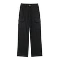 thumbnail image 1 of RKSTN Womens Pants Straight Solid Color Casual Overalls With Pockets Loose Fitting Long Pants, 1 of 3