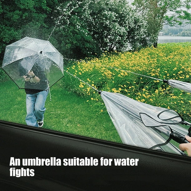 HWRETIE Paraguas de juguete con rociador de agua para niños,paraguas transparente con función de pistola de agua,accesorio de juego de agua divertido al aire libre de verano para niños