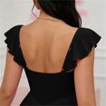 thumbnail image 4 of Levmjia Womens Satin Slip Nightgown Off Shoulder Ruffle Lace Solid Mini Dress Breathable Soft Casual Home Sleep Wear Slim Flowy Fit Nightdress Elegant, 4 of 7