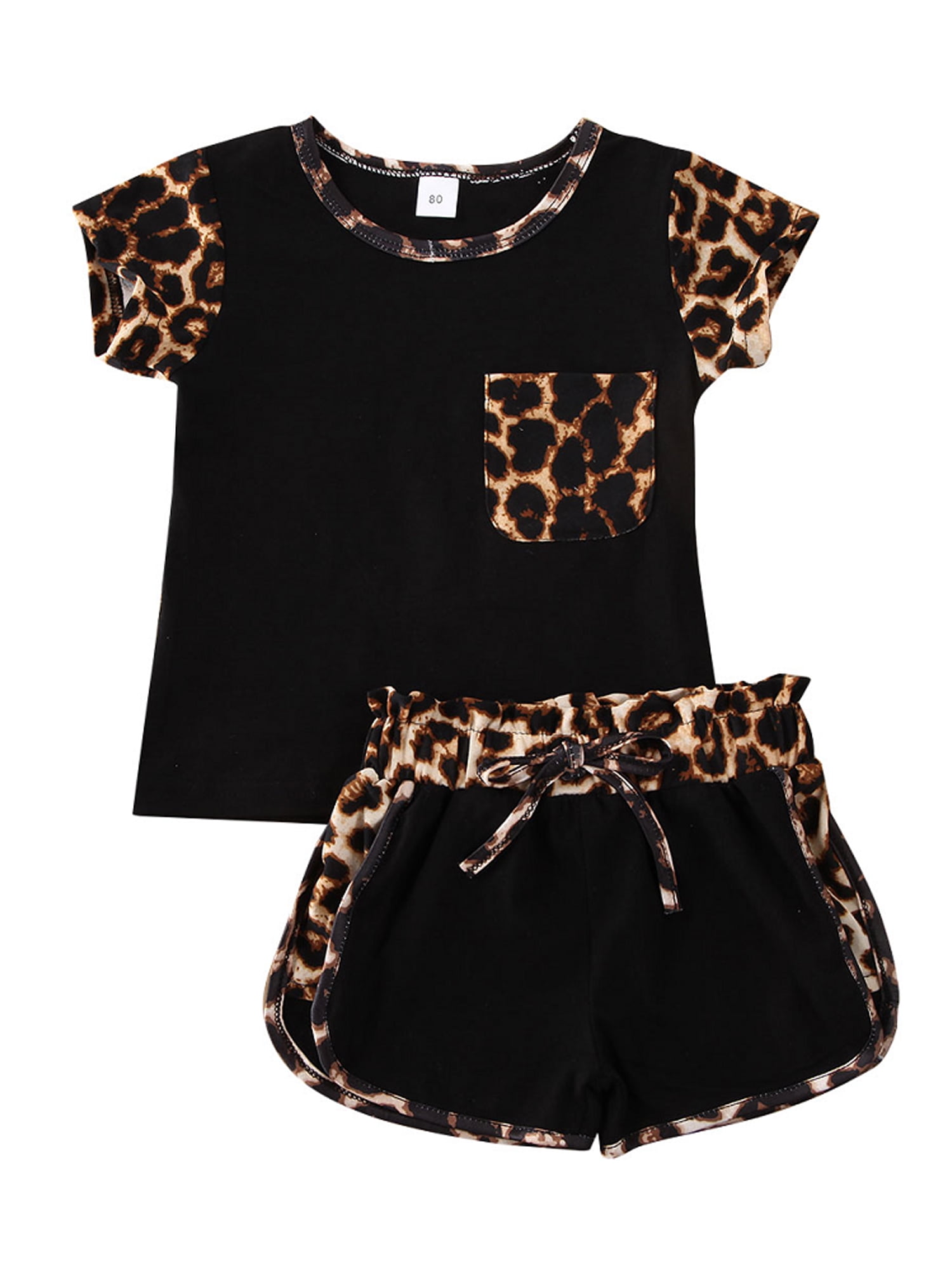 Loalirando Summer Toddler Kids Baby Girl Outfits Leopard Print T Shirt ...