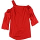 thumbnail image 1 of Rachel Roy Vestido acampanado con volantes de un solo hombro para mujer, rojo, 2, 1 of 1