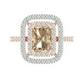 thumbnail image 2 of 2.62 ct Emerald Cut Yellow Moissanite Halo Engagement Ring for Women in 18K Rose/White Gold, 2 of 2