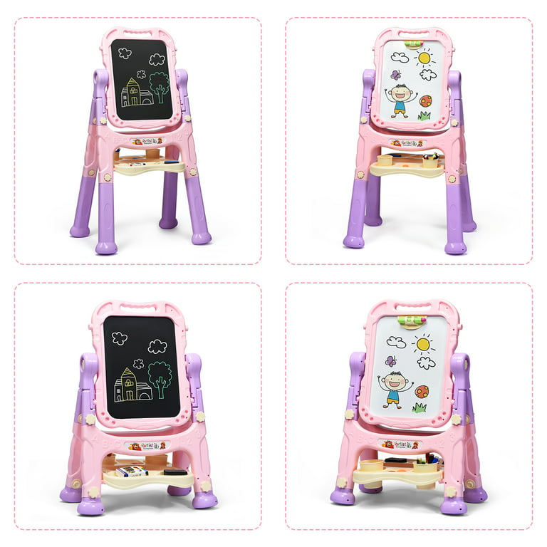 hinzic 6pcs mini easel stand 5 inch canvas holder plastic white pink orange  display easel kids art display accessories for sm