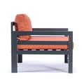 thumbnail image 4 of LeisureMod Chelsea Outdoor Patio Black Aluminum Armchairs With Cushions Set Of 2 in Orange, 4 of 6