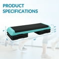 thumbnail image 2 of Signature Fitness Adjustable Aerobic Step Platform with 4 Risers, Non-Slip Stepper for Home Gym Workouts – 16", 28", 43", Pink/Blue/Gray, 2 of 5