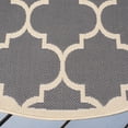 thumbnail image 3 of Safavieh Courtyard Alyssa Geometric Indoor/Outdoor Area Rug, Anthracite/Beige, 7'10" x 7'10" Round, 3 of 9