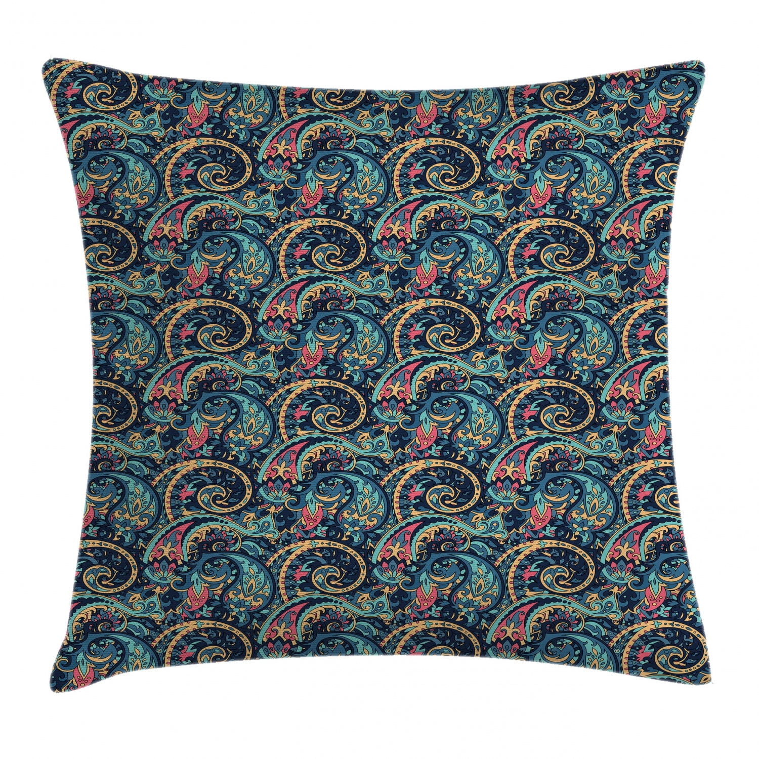 Paisley Throw Pillow Cushion Cover, Unusual Boteh Revival Themed Tribal