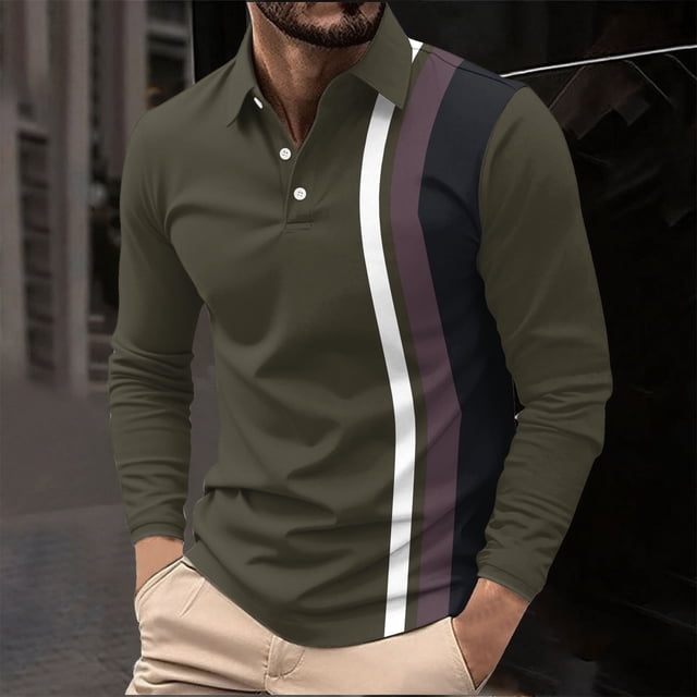 Blusa y camisa de manga corta con cuello vuelto Camisa casual de manga larga para hombre con cuello de manga corta estampado Top/camisa para hombre