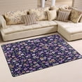 thumbnail image 2 of Bohemian Flowers Purple Area Rugs Colorful Large Non-Slip Floor Mat Decorative Carpets Doormat for Kitchen Living Dining Dorm Playing Room Bedroom 60 x 39inch, 2 of 7
