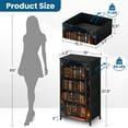 thumbnail image 3 of Vintage Dresser for Bedroom with 4 Storage Drawers Ancient Study Dark Wooden Bookshelf Enigmatic Charm Dressers Chest of Drawers Steel Framed Fabric Closet Organizers for Entryway, 3 of 7