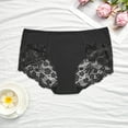 thumbnail image 2 of Byworldtasic Plus Size Lace Underwear for Women Silk Lace Mid Rise Breathable Sexy Bikini Panties, 2 of 3
