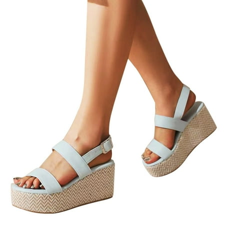 

Sandals Women Sandals Wedge Low Heel Roman Wedge Ladies Fashion Elastic Strap Carved Breathable Shoes Thick Soled Wedges Casual Sandals