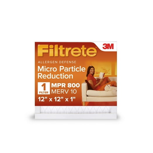 Filtrete 12x12x1 HVAC Furnace Air Filter, MPR 800 MERV 10, Micro Particle Reduction, 1 Filter