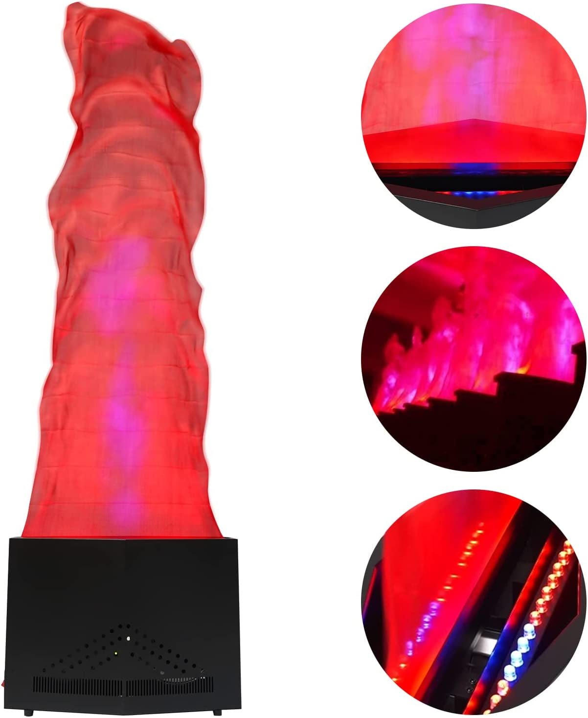 Miumaeov Fake Fire Flame Light 36 LED Red + Blue Fake Flame Light Stage Show Fire Flame Lighting Disco, for Stage Halloween DJ Disco Party Lighting