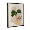 thumbnail image 3 of Tropical Geometric Plant Shapes Botanical & Floral Graphic Art Jet Black Framed Art Print Wall Art, 3 of 6