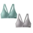 thumbnail image 1 of Womens Front Closure Bra Racerback Plus Size Unlined Underwire Full Coverage Bras, 1 of 3