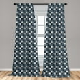 thumbnail image 4 of Ambesonne Buffalo Plaid Curtains, Squares Retro Motif, Pair of 28"x63", Dark Slate Blue and White, 4 of 4