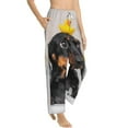 thumbnail image 2 of Uemuo Dachshund Sitting in Bathtub Pattern Women's Wide Leg Palazzo Lounge Pants with Pockets Light Weight Loose Comfy Casual Pajama Pants-Medium, 2 of 9