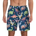 thumbnail image 2 of Goofa Dinosaur Printed Men's Swim Trunks Board Shorts Quick Dry Mens Swimming Trunks with Compression Liner,Breathable Fit Hawaii Beach Shorts-X-Large, 2 of 9