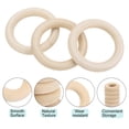 thumbnail image 3 of Uxcell Unfinished Wooden Rings Smooth Natural Woods Macrame Rings for DIY Crafts Knitting Decoration 2.6" 10 Pcs, 3 of 6
