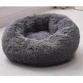 thumbnail image 2 of Cesta redonda para dormir para perro y gato, cojín de felpa, colchón grueso, cama redonda de invierno para mascotas (XS/40 cm, gris oscuro), 2 of 4