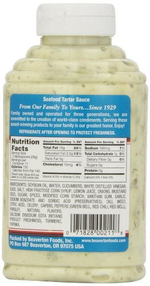 Beaver Brand Gourmet Seafood Tartar Sauce, 11.5 oz Bottle - Walmart.com