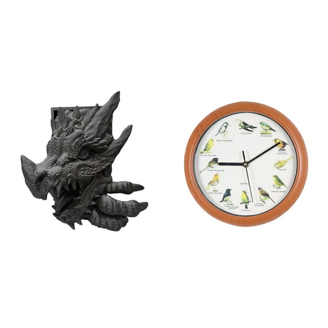 Sujetalibros Decorativo Con Forma De Dragón, Reloj De Pared Con Pájaro Cantor, Decoración Para El Hogar, Estantería, Sala De Estar, Armario De Cocina, Reloj Colgante Para Pared.