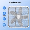 thumbnail image 2 of Shinic Ventilador de caja de 20 pulgadas, ventilador de refrigeración de 3 velocidades para circulación de aire con asa de fácil transporte y parrillas de seguridad, potente ventilador para uso en int, 2 of 5