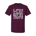 thumbnail image 2 of Wild Bobby, I Would Have Quit Already But My Trainer Scares Me Funny, Gym/Workout, Men Graphic Tee, Maroon, 4X-Large, 2 of 4