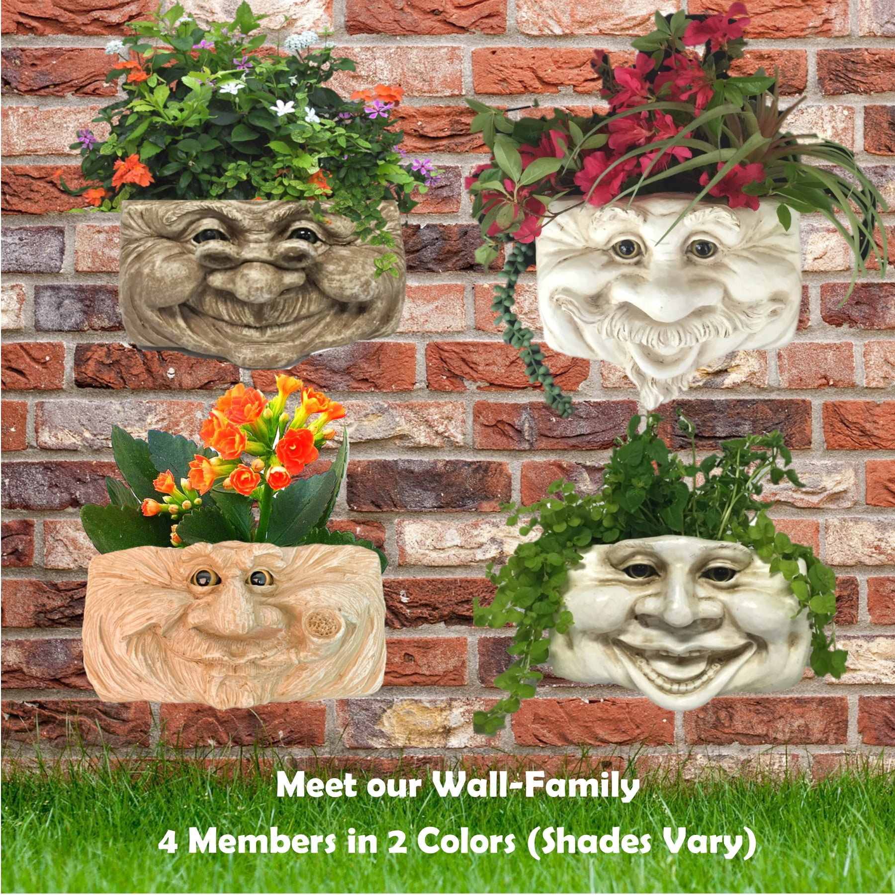Homestyles Uncle Nate the Muggly Face Statue Tree & Patio Wall Planter