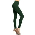 thumbnail image 2 of Women's Solid Color Basic Soft Comfy Elastic Waistband High Waist Leggings, 2 of 4